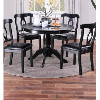 Alcott Hill Classic Design Dining Room 5Pc Set Round Table 4X Side Chairs