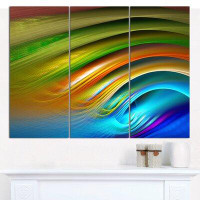 Design Art 'Colourful Fractal Water Ripples' Graphic Art Print Multi-Piece Image on Canvas