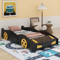 Zoomie Kids Lorden Twin Size Race Car-Shaped Platform Bed
