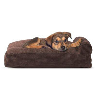 FurHaven Faux Fleece & Corduroy Chaise Lounge Pillow Sofa Pet Bed