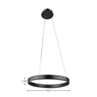 Russell Lighting Vantage 1 - Light Black LED Crystal Pendant