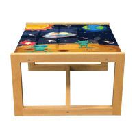 East Urban Home East Urban Home Alien Coffee Table, Travel Into Space In A Spaceship World Sun, Acrylic Glass Centre Tab