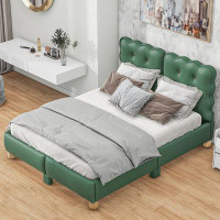 Winston Porter Full Size Upholstered Platform Bed with Support Legs