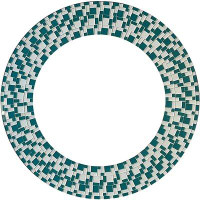 Mercer41 Mercer41 Mirror Wall Art Décor – Handcrafted Decorative Wall Mirror, Teal and White Mosaic Mirror, 24” Frame, 1