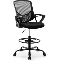 Inbox Zero Drafting Chair - Tall Office Chair For Standing Desk, High Work Stool, Counter Height Office Chairs With Adju