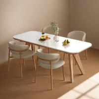 Corrigan Studio 70.87" White Stone Rectangular Dining Table