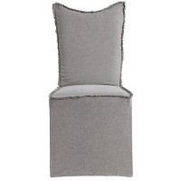 Birch Lane™ Esten Linen Upholstered Parsons Chair in Grey