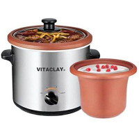 Vitaclay Vitaclay VS7600-2C 2-In-1 Organic Slow Cooker And Yogurt Maker, Stainless Steel, VS7600-2C / 2 Quart