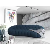 VIG Furniture Blodget - Modern Curved Dark Teal Fabric Sofa