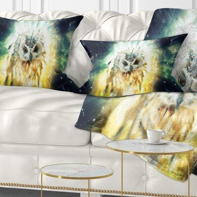 East Urban Home Designart 'Owl over Colourful Abstract Image' Animal Throw Pillow in Home Décor & Accents