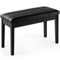 Red Barrel Studio Red Barrel Studio® Pu Leather Piano Keyboard Bench Padded Cushion Double Seat Storage