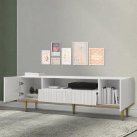 Latitude Run® 70-inch minimalist TV stand with two cabinets and two drawers