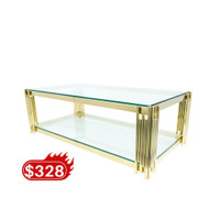 Gold Glass Coffee Table on Sale !!!