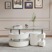 Ivy Bronx Modern Coffee Table With 2 Stools