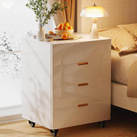 Mercer41 White Dresser  for Bedroom Cabinet Storage Organizer End Side Table Sihveri
