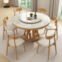 STAR BANNER Modern Simple Home Dining Table And Chair Combination(With Turntable)