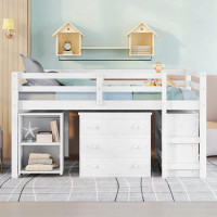 Harriet Bee Low Study Full Loft Bed With Cabinet