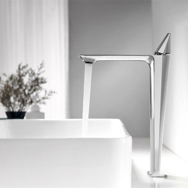 Sleek Styled 12.5H - 1 Handle, 1 Hole Vessel Faucet - Available in Chrome or Black in Plumbing, Sinks, Toilets & Showers - Image 2