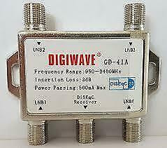 Promo! Digiwave GD-41A 4 in 1 out Diseqc Switch Full Case in Video & TV Accessories