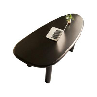 Fit and Touch 78.74" Black Oval Solid Wood desks