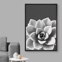 IDEA4WALL IDEA4WALL Framed Canvas Print Wall Art Desert Rose Succulent Close Up Floral Plants Photography Modern Art Far