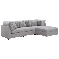 Hokku Designs Ranaye 4-piece Upholstered Modular Sectional Grey