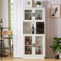 Ivy Bronx LED Wine Bar Cabinets with Wine Rack-65" H x 29.5" W x 7.9" D