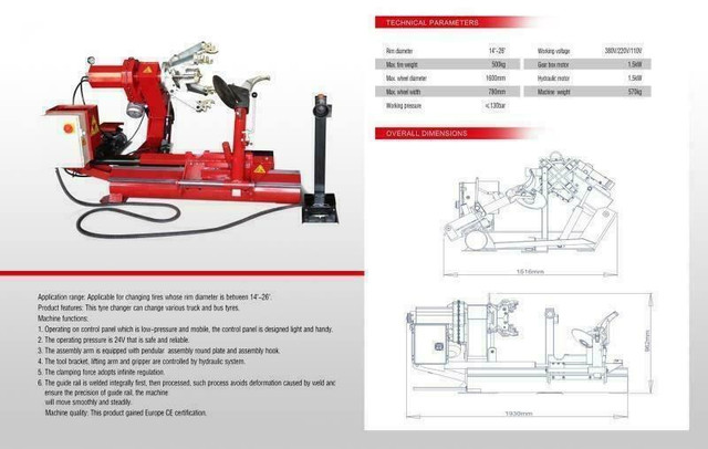 New heavy duty semi truck tire changer machine certified &amp; warranty included in Heavy Equipment Parts & Accessories