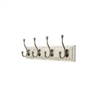 Winston Porter Ruth 18" Wall Mounted Hook Rack with 4 Hooks - White/Silver