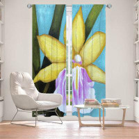 East Urban Home Lined Window Curtains 2-panel Set for Window Size 80" x 82" by Marley Ungaro - Pale Yellow Orchid