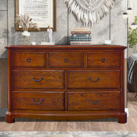 Wildon Home® Louisbourg 7 Drawer 55.2" W Solid Wood Double Dresser