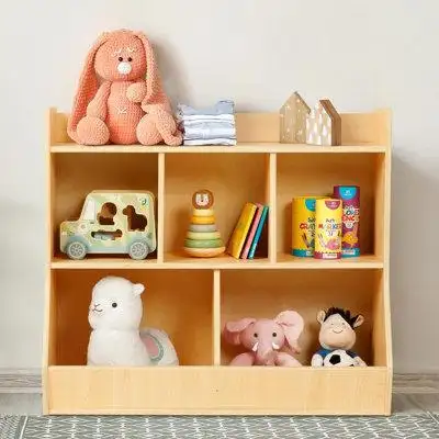 Latitude Run® 2 In 1 Bookshelf And Montessori Toy Shelf