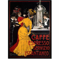 Trademark Fine Art « cafe expresso » par v. ceccanti, affiche rétro encadré sur toile tendue