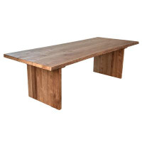 Joss & Main Lista Natural Finish Double Pedestal Indoor-Outdoor 98-inch Rectangular Dining Table