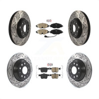 Front Rear Ceramic Pad & Coated Drilled Slotted Disc Brake Rotors Kit For Audi TT Quattro KDA-101602