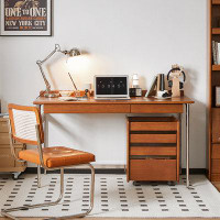 Lilac Garden Tools 47.24" Brown Rectangular Solid+Manufacture Wood desks