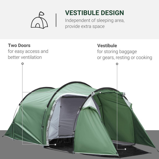 Camping Tent 167.75'' x 81'' x 60.75'' Dark Green in Fishing, Camping & Outdoors - Image 4