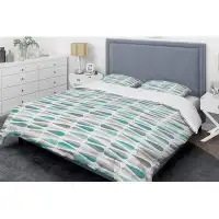 The Twillery Co. Corwin Abstract Blue Microfiber Modern & Contemporary Duvet Cover Set