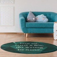 East Urban Home Faux Gemstone Do No Wrong Quote Poly Chenille Rug
