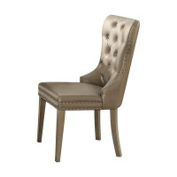 Rosdorf Park Donatienne Tufted Upholstered Wingback Side Chair in Champagne