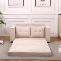 Ebern Designs 3-In-1 Upholstered Futon Sofa Convertible Floor Sofa Bed,Foldable Tufted Loveseat With Pull Out Sleeper Co