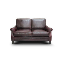 Hello Sofa Home Adriana 100% Top Grain Leather Traditional Loveseat