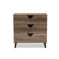 Lefancy.net Lefancy  Wales Modern And Contemporary Light Brown Wood 3-Drawer Chest