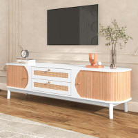 Bay Isle Home™ Rattan TV Stand for TVs up to 75'', Modern Farmhouse Media Console