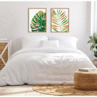 Bay Isle Home™ EV Monstera Colourful Plant Leaf Framed On Canvas by Jessi Raulet Of Ettavee Print