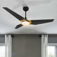 Everly Quinn Trailblazer 52'' Smart Ceiling Fan With Remote, Light Kit Included,Works With Google Assistant And Amazon A
