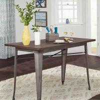 Williston Forge Williston Forge Metal Kitchen Table Dining Table Home Restaurant Wood Top Table 24 X 48 Inches Bar Coffe