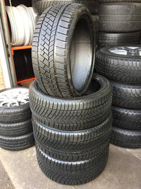 19 inch PORSCHE OEM SET OF 4 USED WINTER TIRES CONTINENTAL CONTIWINTERCONTACT TS830P N0 235/40R19 265/40R19 TREAD 75%