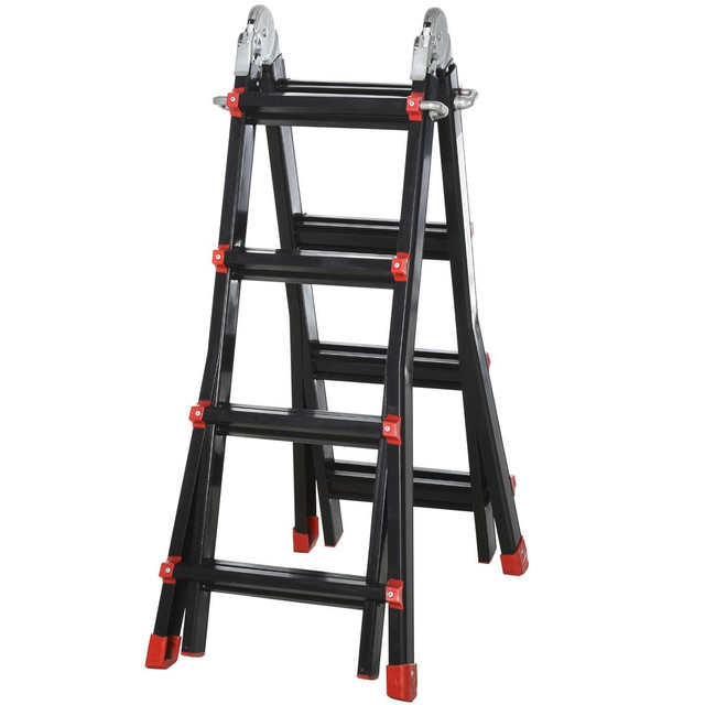 Telescopic Ladder 157.9" L x 19.4" W x 4.3" H Black in Other - Image 2