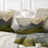 East Urban Home Mountains under Stormy Clouds Landscape Printed Pillow
